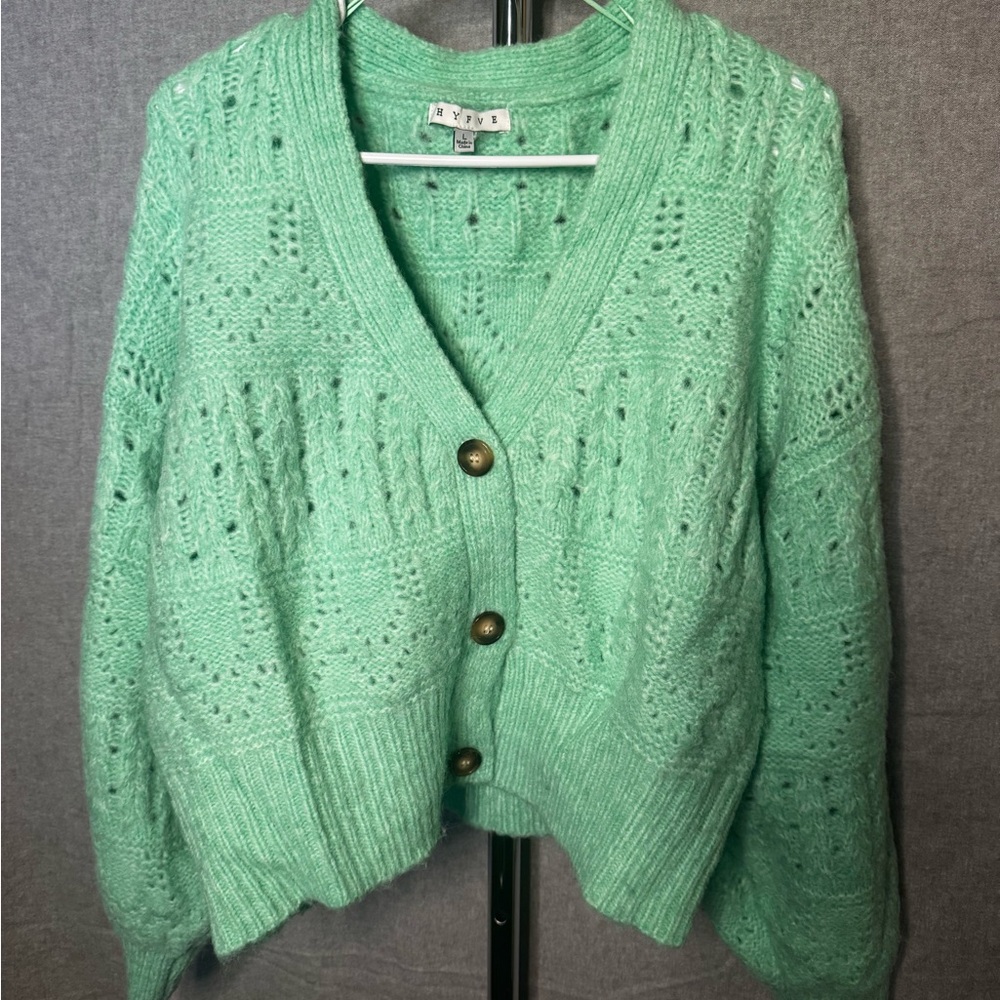 Boutique Mint Green Cardigan Sweater